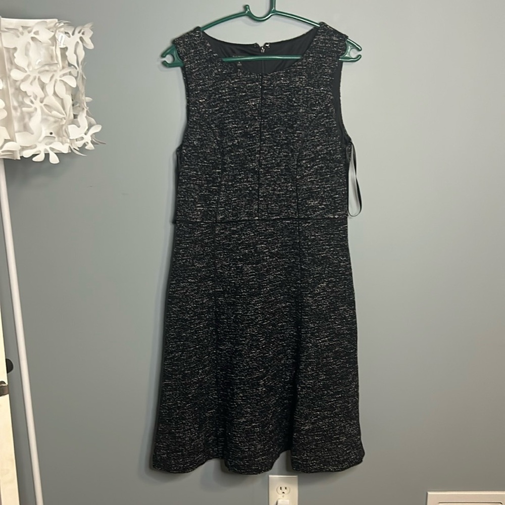 Talbots black and white specked sleeveless dress size 8